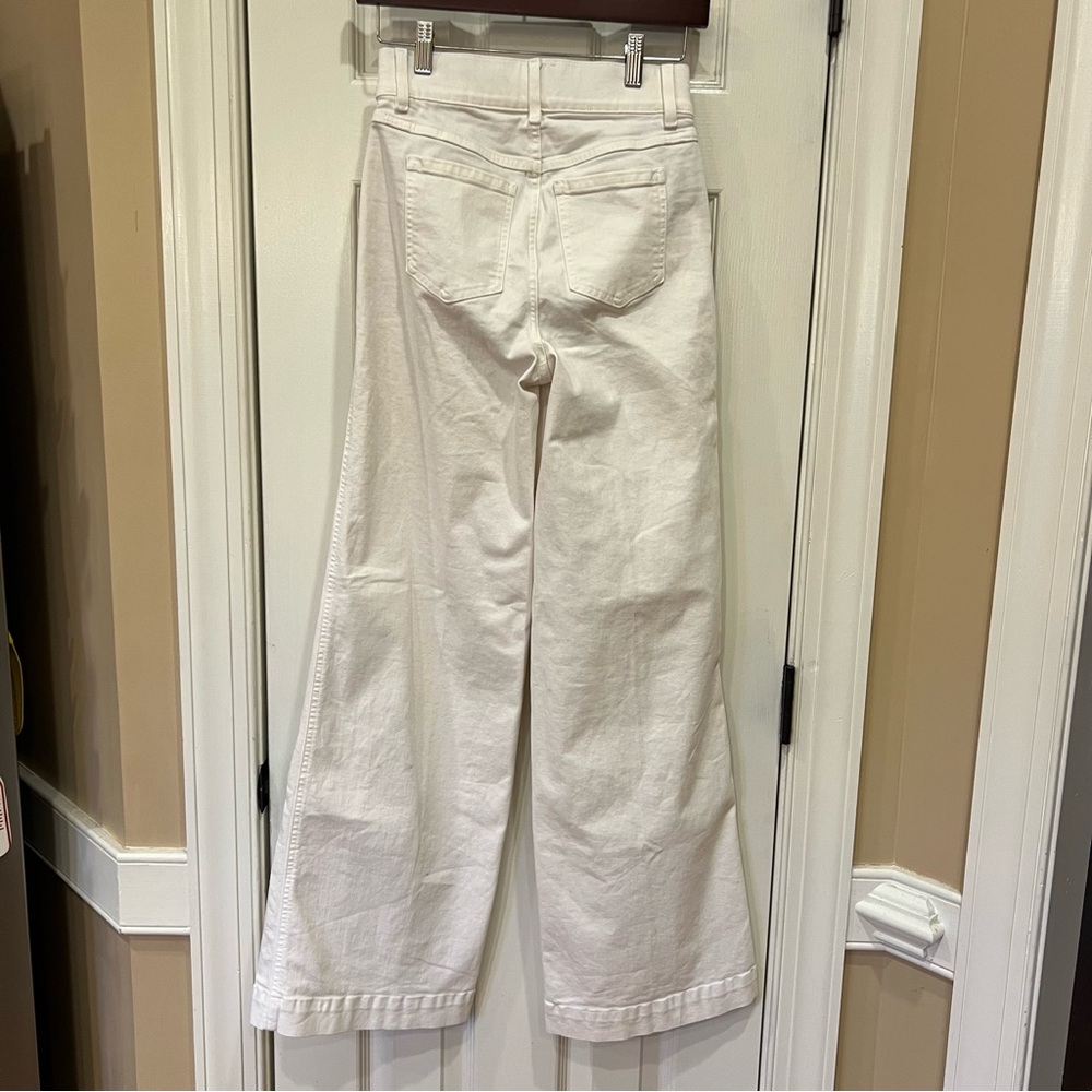 NWT SPANX Seamed Front Wide Leg White Pants Pull On Women’s XS - Picture 7 of 10